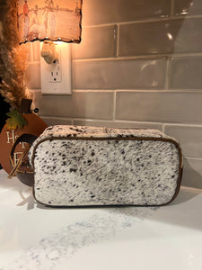 Medium Cowhide/ Leather Toiletry/ Makeup Bag