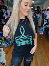 Load image into Gallery viewer, Turquoise Stone Boot Stitch Tee
