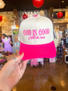 God is Good Hot Pink Trucker