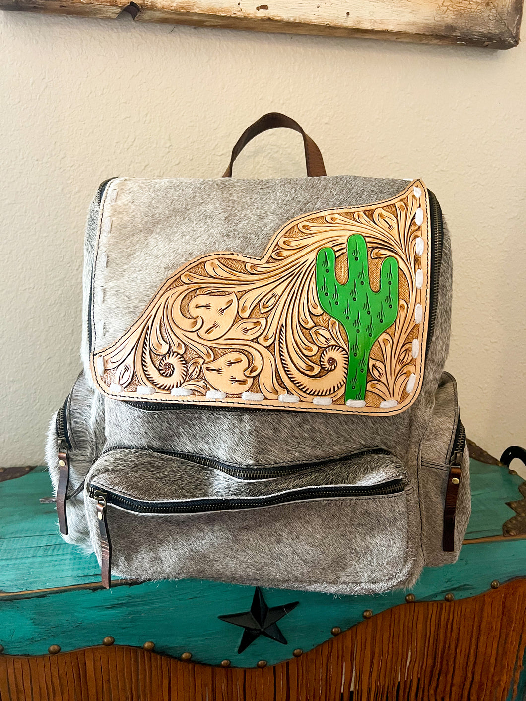 Jumbo Cactus Tooled backpack