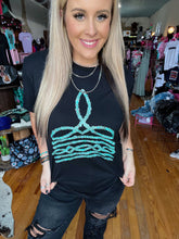 Load image into Gallery viewer, Turquoise Stone Boot Stitch Tee
