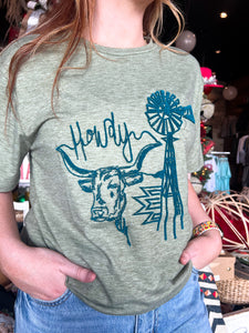 Agave Howdy Embroidery Top