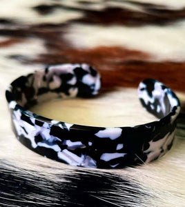 Bessie Black Marble Cuff