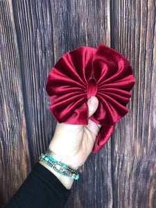 Burgundy messy Head-wrap Bow