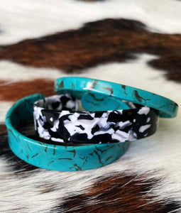 Bessie Black Marble Cuff