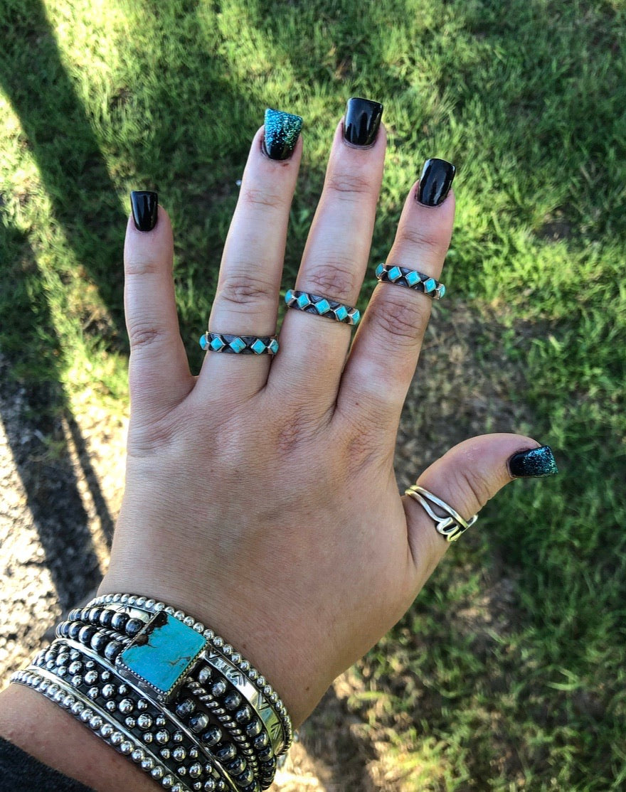 Authentic 5 Stoned Turquoise Ring